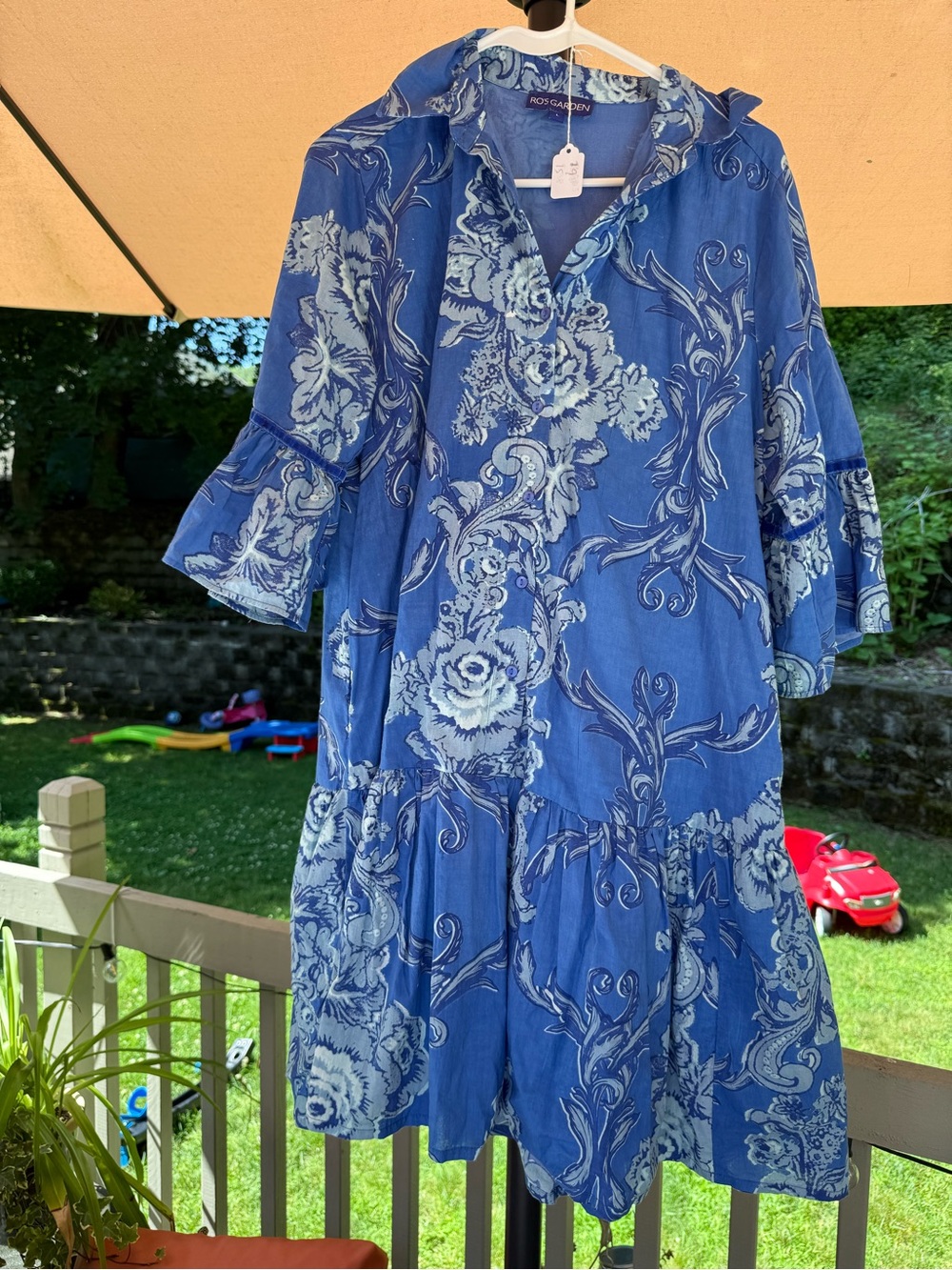 Ro’s Garden Blue Floral Tiered Tunic Dress